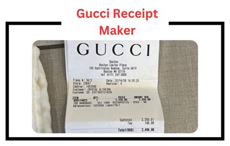 fake gucci receipt generator|Gucci receipt template.